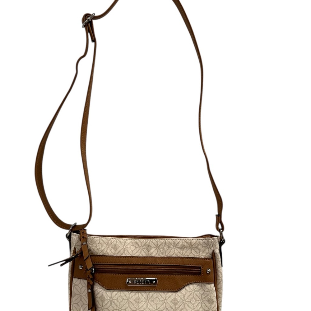 Elegant Beige and Brown Crossbody Bag